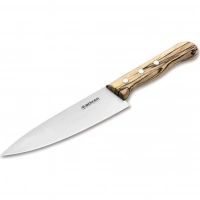 Кухонный шеф-нож Boker Tenera Chef’s Medium Ice Beech, 158 мм, сталь С75, рукоять белый бук купить в Одинцове