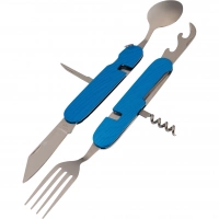 Многофункциональный походный нож (ложка,вилка,нож) 6-в-1, синий купить в Одинцове