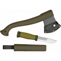 Набор Morakniv Outdoor Kit MG, нож Morakniv 2000 сталь Sandvik 12C27, цвет зеленый + топор купить в Одинцове