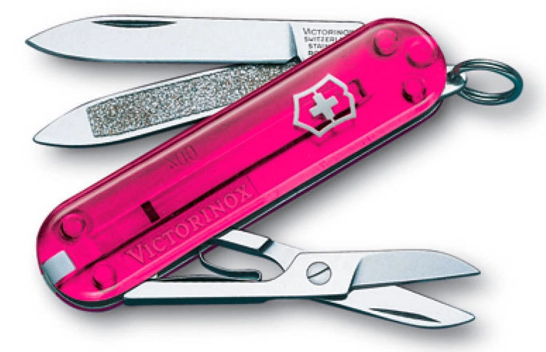 Нож перочинный Victorinox Classic Rose Edition 0.6203.T5 58мм 7 функций полупрозрачный розовый