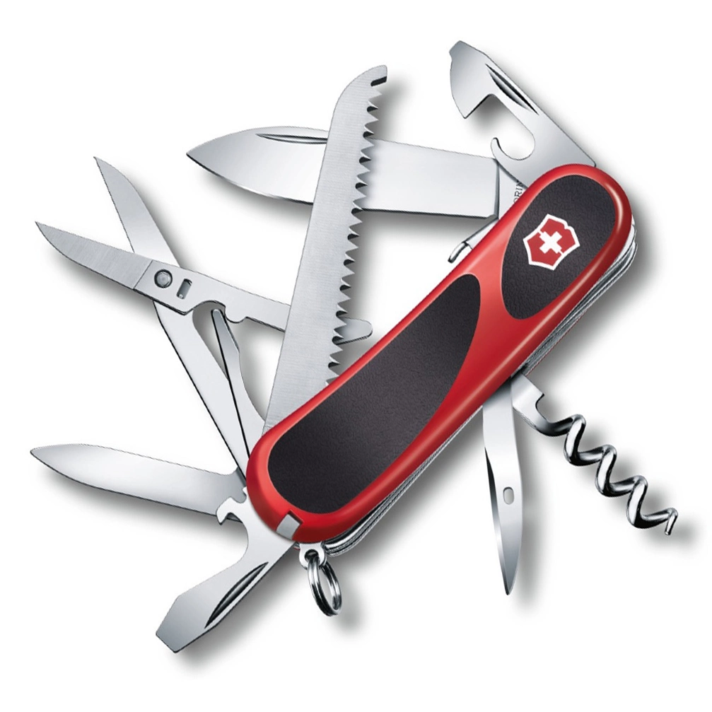 Нож перочинный Victorinox EvoGrip S557, сталь X50CrMoV15, рукоять термопластик GRN, красно-чёрный