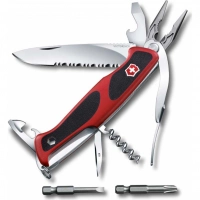 Нож перочинный Victorinox RangerGrip 174 Handyman, сталь X55CrMo14, рукоять термоэластопласт, красно-чёрный купить в Одинцове