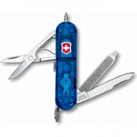 Нож перочинный Victorinox Signature Lite Sapphire 0.6226.T2 58мм 7 функций полупрозрачный синий купить в Одинцове