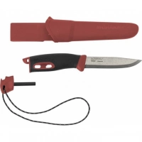 Нож с фиксированным лезвием Morakniv Companion Spark Black Red, сталь Sandvik 12C27, рукоять резина/пластик купить в Одинцове