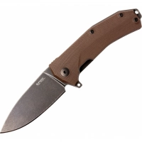 Нож складной LionSteel KUR BBR G10 Brown Flipper, сталь Stonewashed & PVD-Coated Uddeholm Sleipner®, стеклотекстолит, коричневый купить в Одинцове