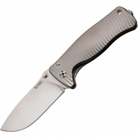 Нож складной LionSteel SR2 G (GREY) Mini, сталь Uddeholm Sleipner® Satin, рукоять титан по технологии Solid®, серый купить в Одинцове