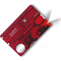 Швейцарская карта Victorinox SwissCard Lite, сталь X50CrMoV15, рукоять ABS-пластик, полупрозрачный красный купить в Одинцове