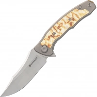 Складной нож Maxace Halictus Mokume, сталь M390, рукоять Mokume/Titanium купить в Одинцове