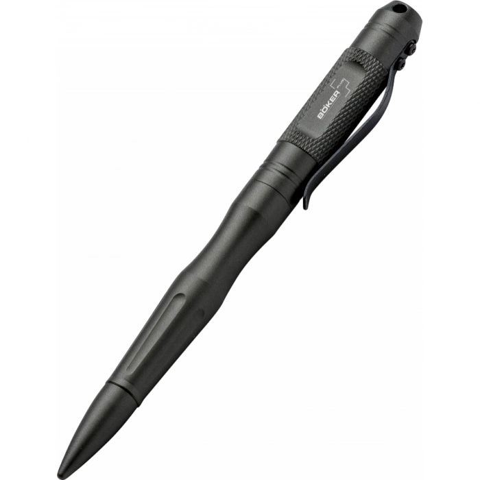 Тактическая ручка Boker Plus iPlus TTP (Tactical Tablet Pen) Black - 09BO097, авиационный алюминий, серый