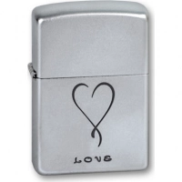 Зажигалка ZIPPO Love Satin Chrome, латунь с никеле-хромовым покрыт., серебр., матовая, 36х56х12 мм купить в Одинцове